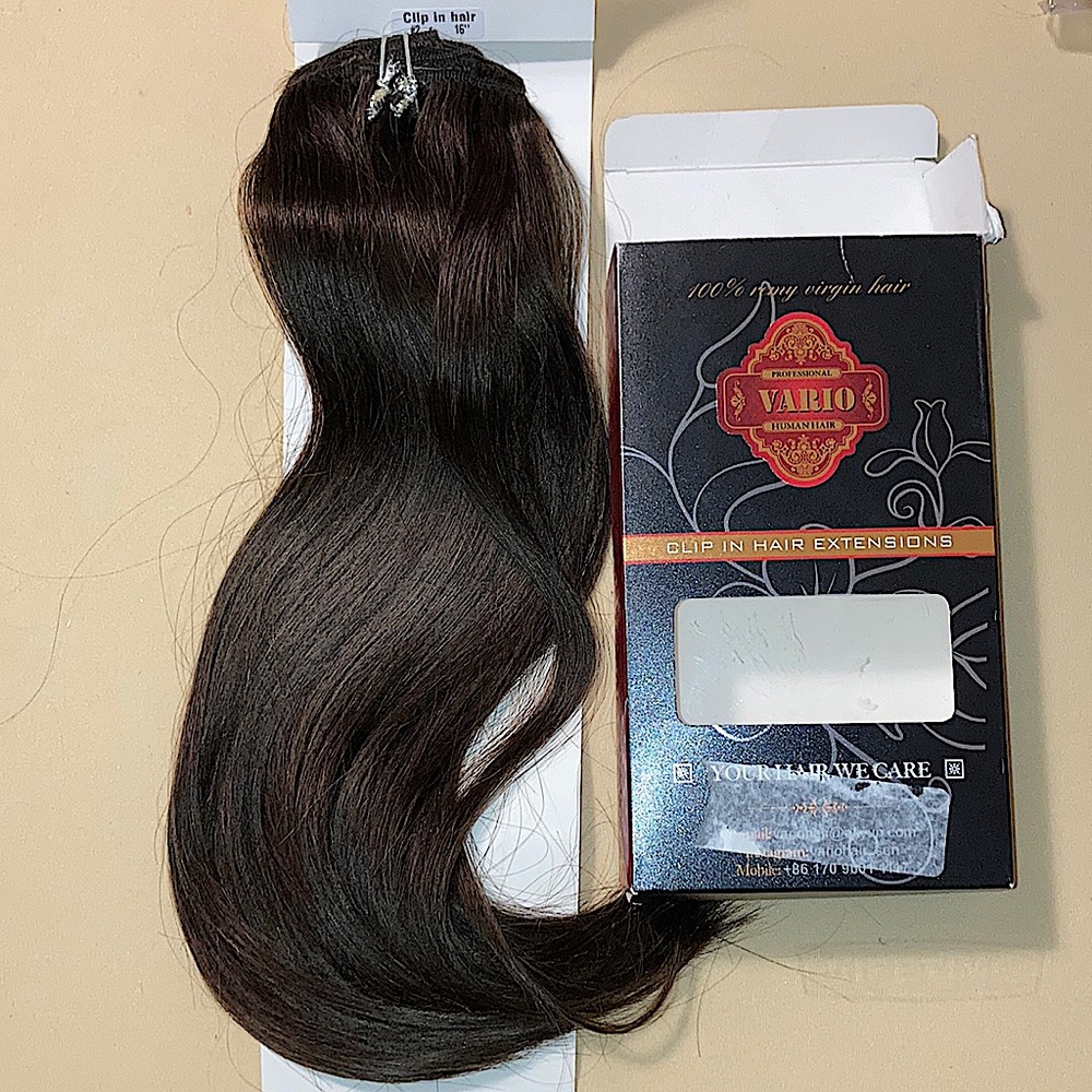 Human Hair clip in extension never been used hair color #2
